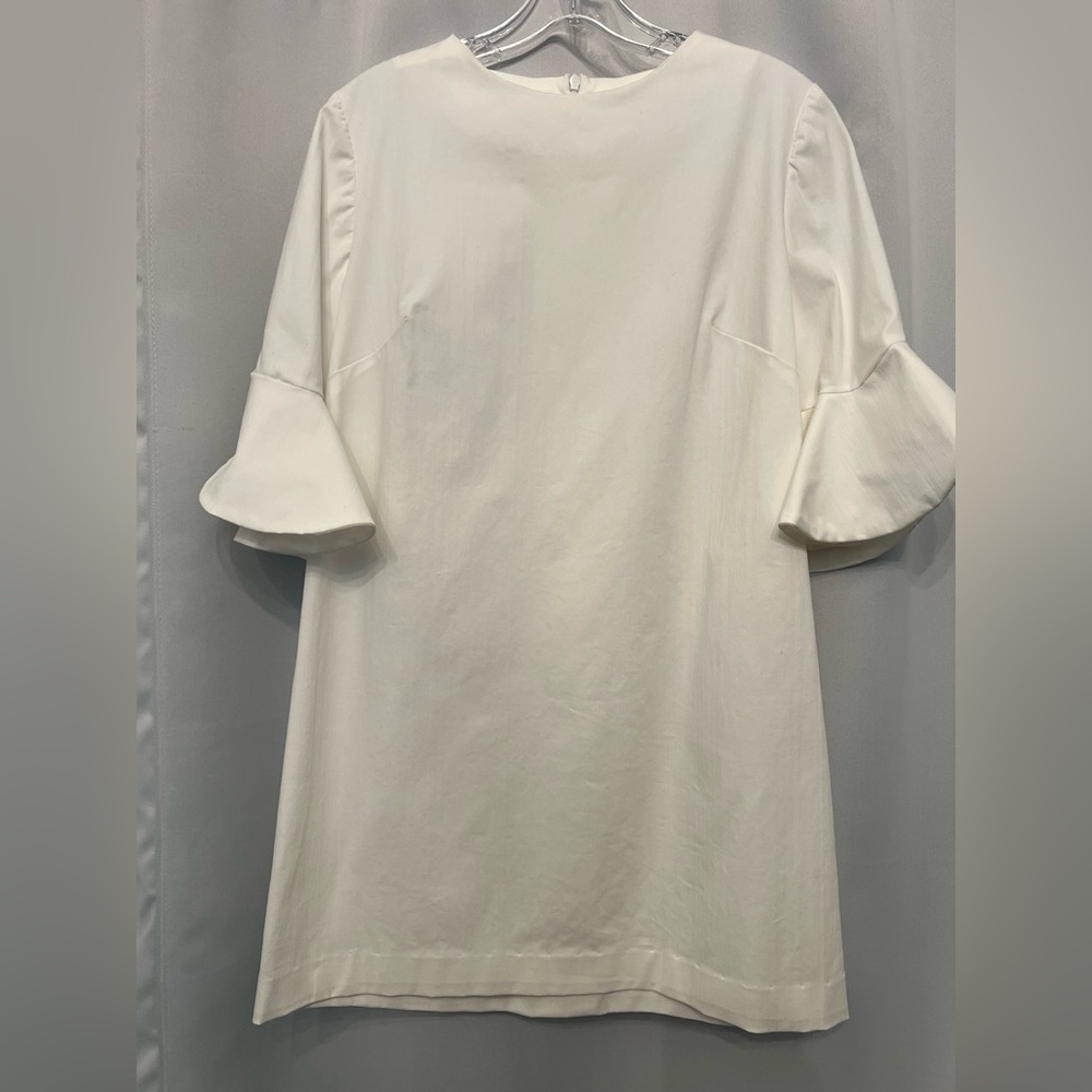 Custom mini white dress flutter sleeves